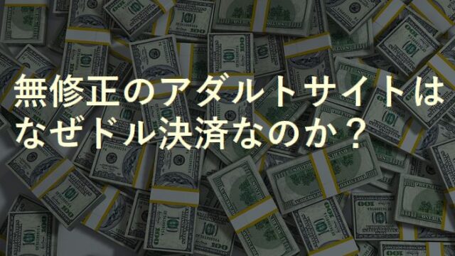 無修正の有料アダルトサイトの料金がドル表記の理由